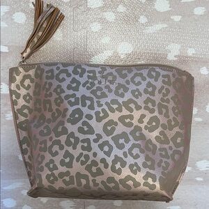 Chic Leopard Print Cosmetic Bag with Tassel